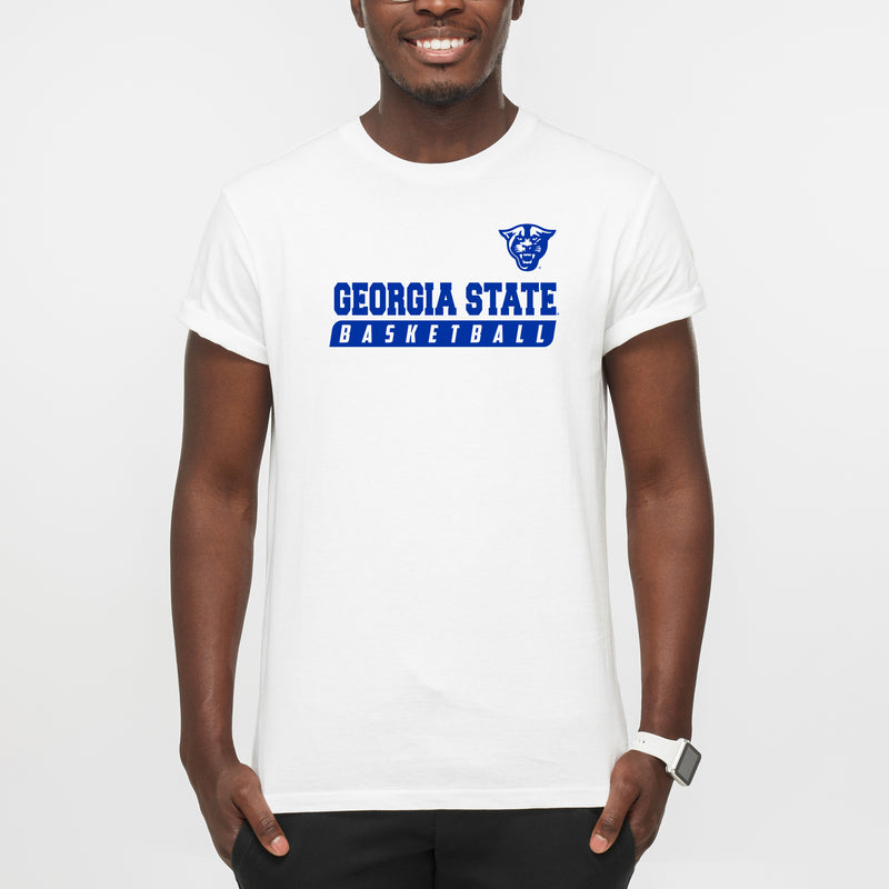 Georgia State University Panthers Basketball Slant Short Sleeve T Shirt - White