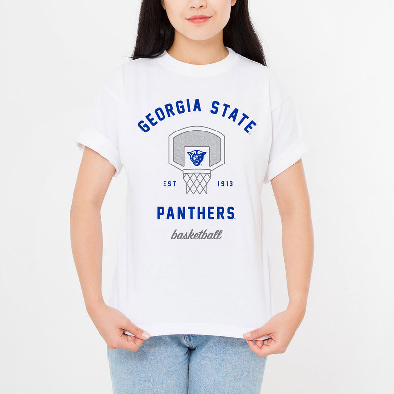 Georgia State Panthers Basketball Net T-Shirt - White