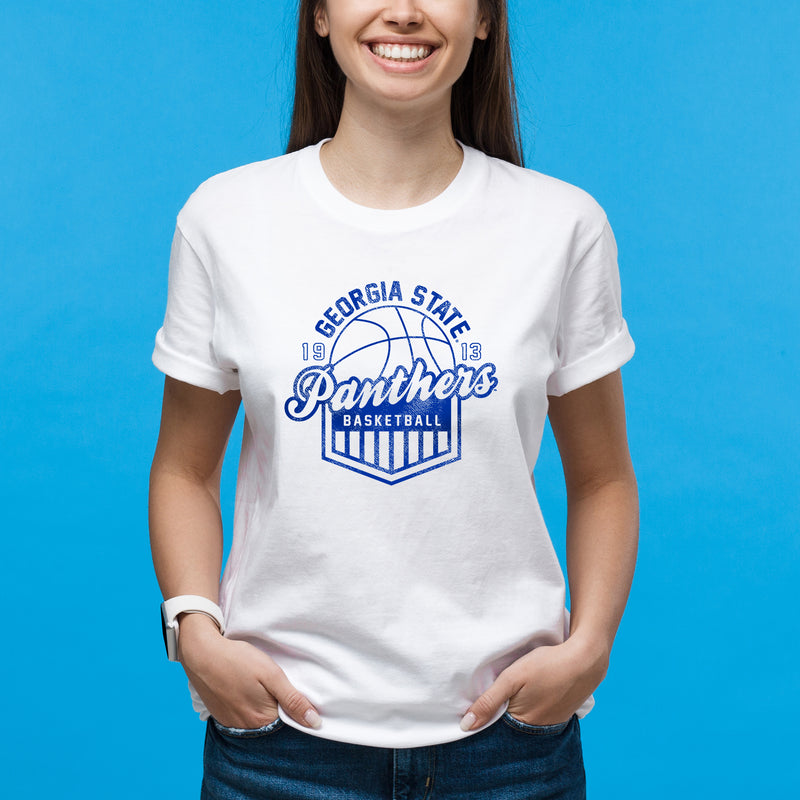 Georgia State Panthers Basketball Shield T-Shirt - White