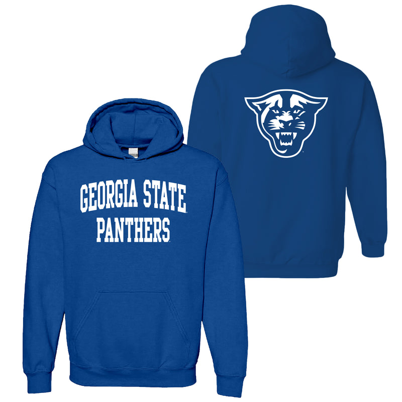 Georgia State University Panthers Front Back Print Heavy Blend Hoodie - Royal