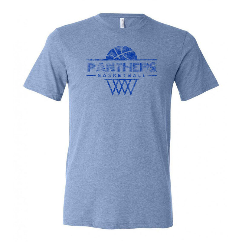 Georgia State Panthers Oblique Basketball Hoop Canvas Triblend T-Shirt - Blue Triblend