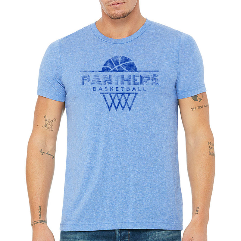 Georgia State Panthers Oblique Basketball Hoop Canvas Triblend T-Shirt - Blue Triblend