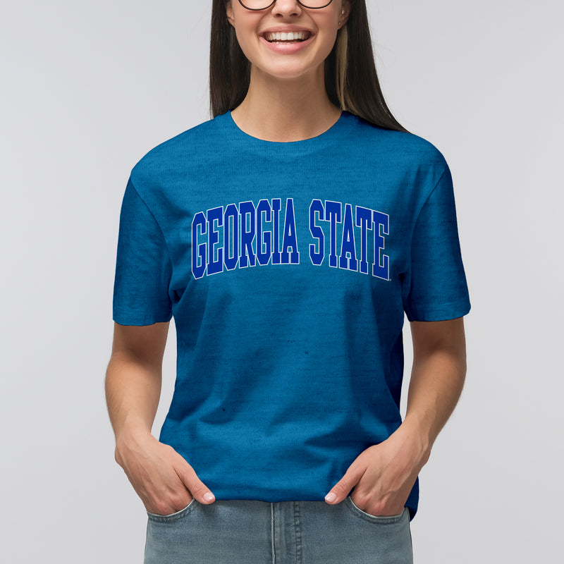 Georgia State Panthers Mega Arch T-Shirt - Heather Sapphire
