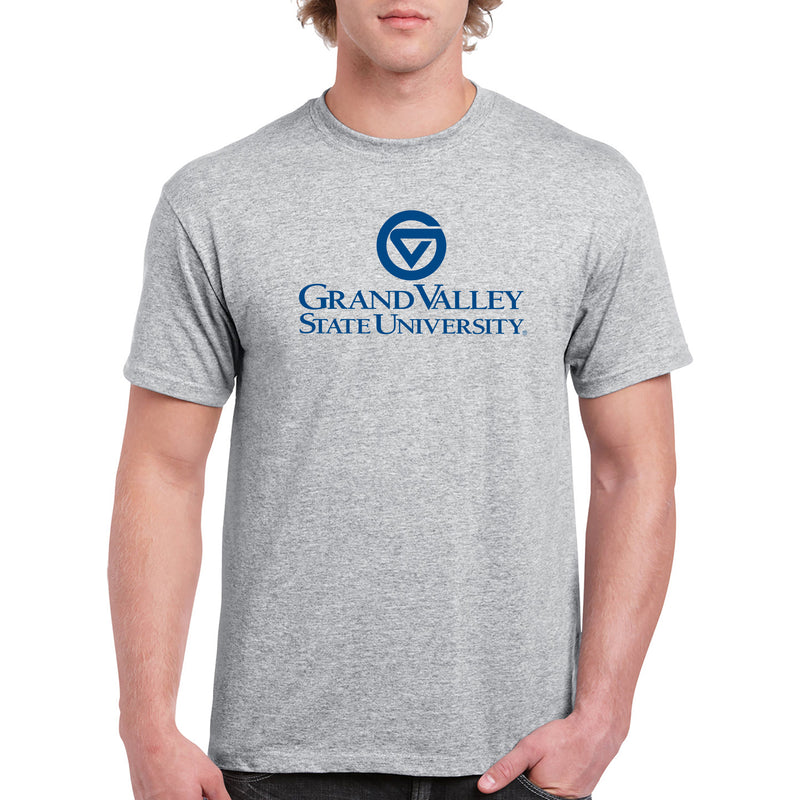 Grand Valley State University Lakers Institutional Logo Short Sleeve T Shirt - Sport Grey