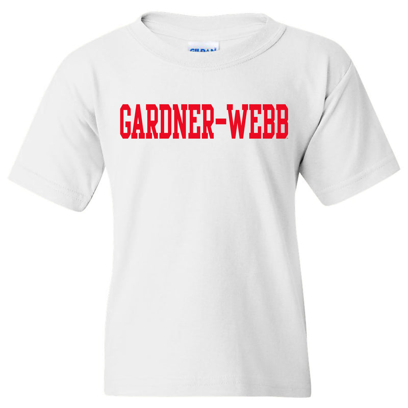 Gardner-Webb University Bulldogs Basic Block Cotton Short Sleeve Youth T Shirt - White