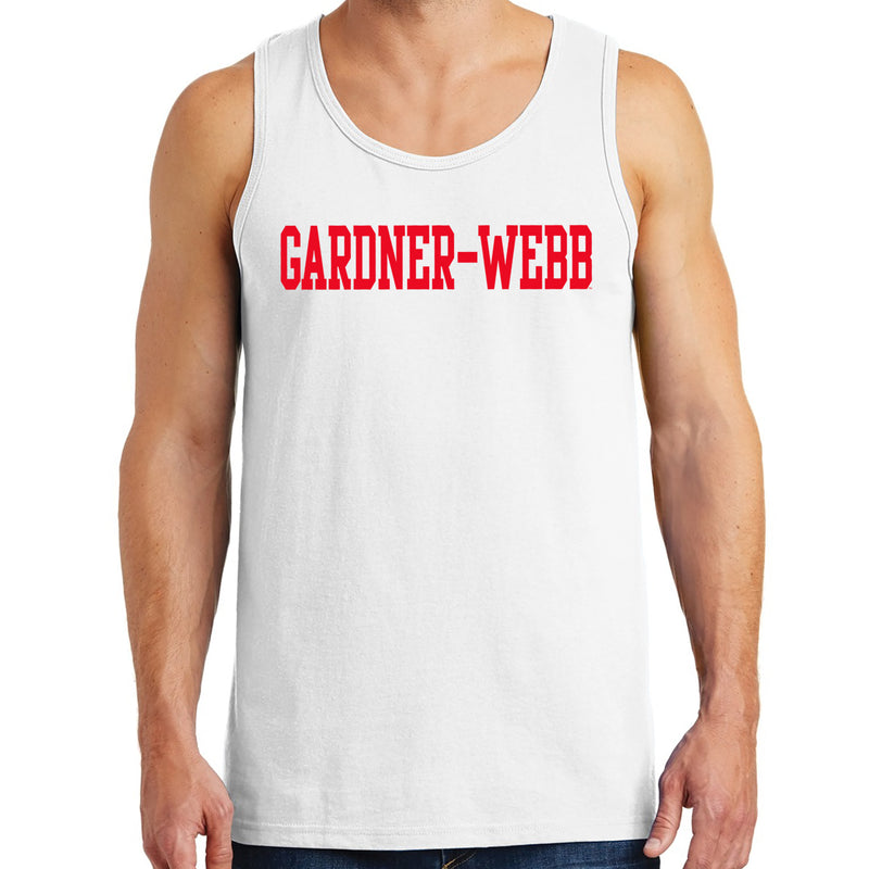 Gardner-Webb University Bulldogs Basic Block Heavy Cotton Tank Top - White