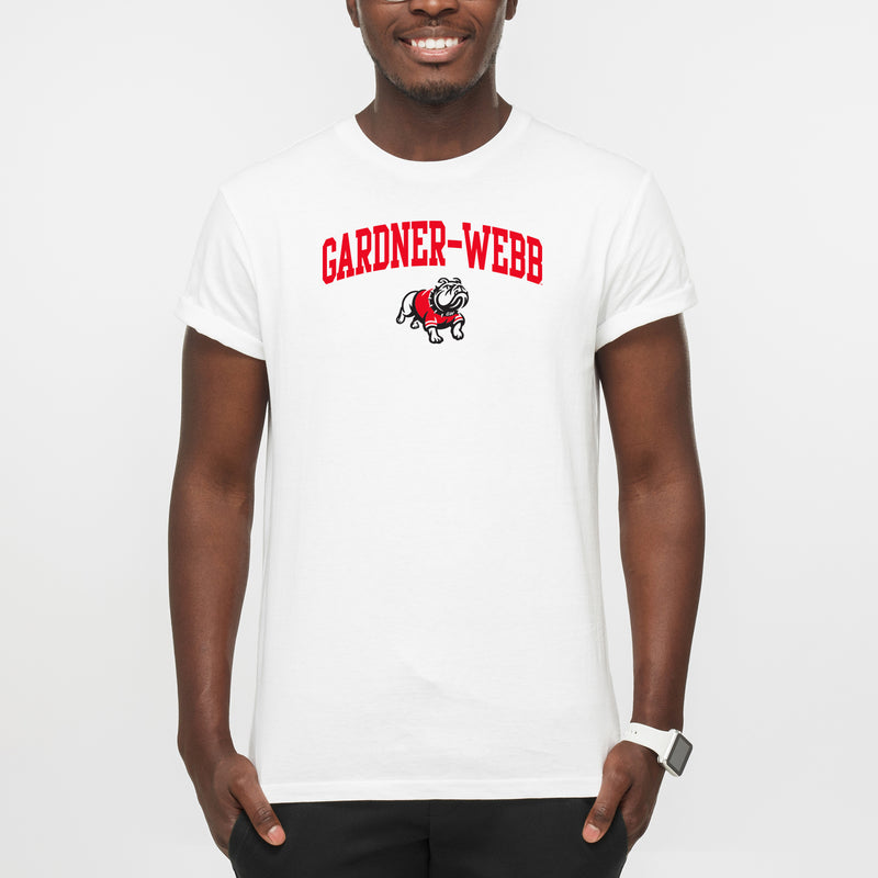 Gardner-Webb University Bulldogs Arch Logo Basic Cotton Short Sleeve T Shirt - White