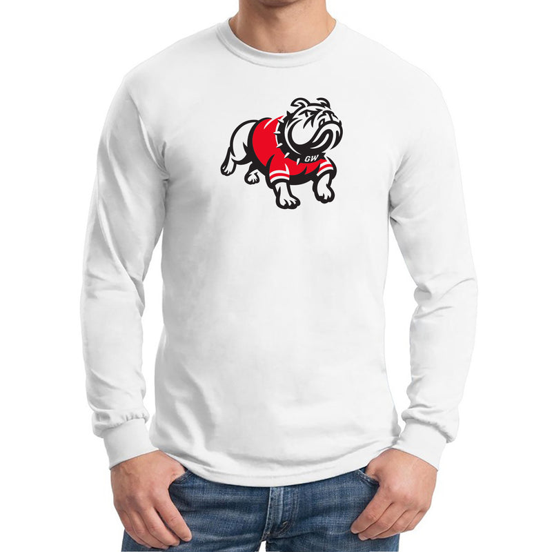 Gardner-Webb University Bulldogs Primary Logo Basic Cotton Long Sleeve T Shirt - White