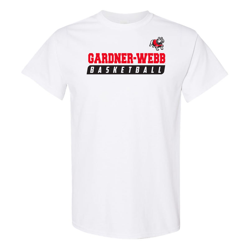 Gardner-Webb University Bulldogs Basketball Slant Basic Cotton Short Sleeve T Shirt - White