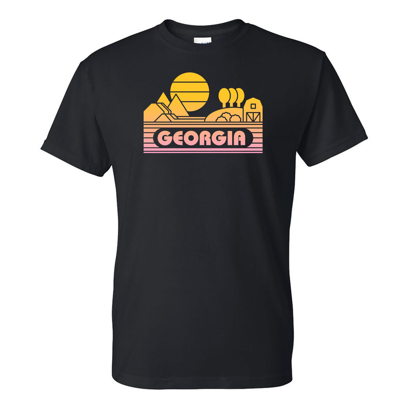 Georgia Groovy Sunset T-Shirt - Black