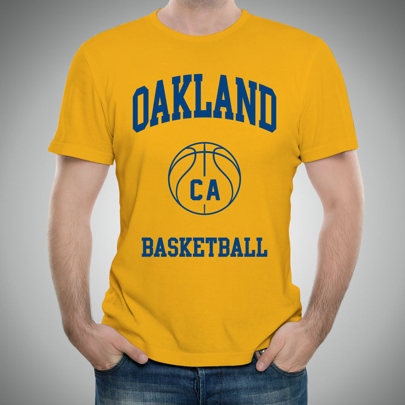 Oakland Classic Basketball Arch T Shirt - Gold