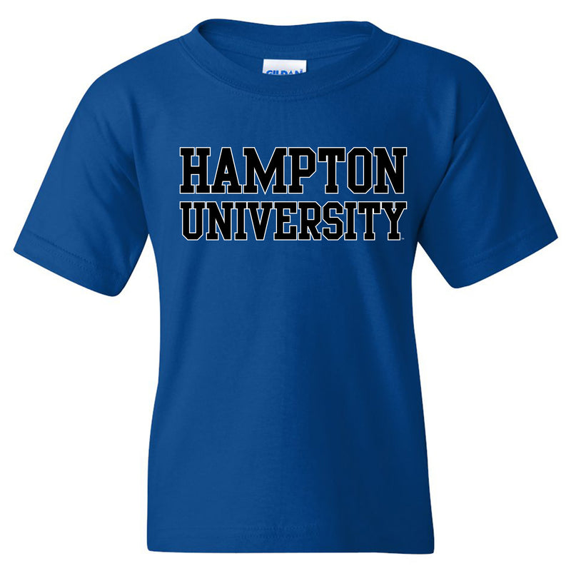 Hampton University Pirates Basic Block Youth Short Sleeve T Shirt - Royal