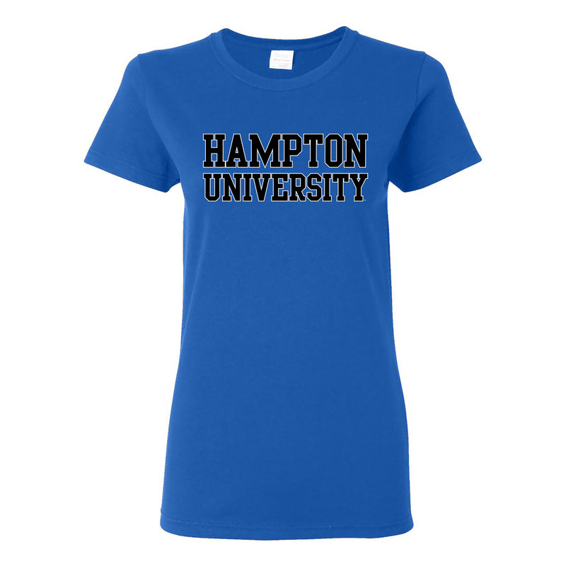 Hampton University Pirates Basic Block Womens Short Sleeve T Shirt - Royal