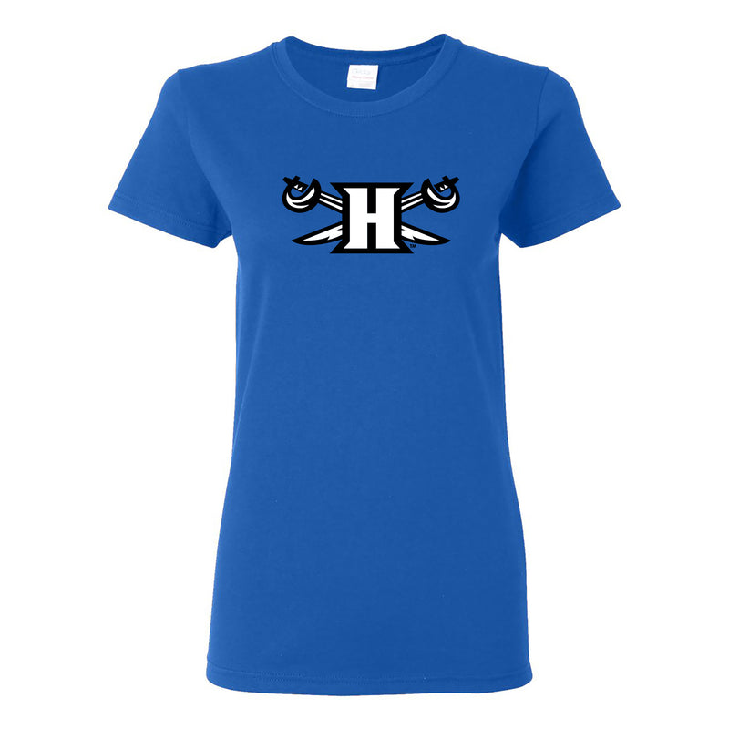 Hampton University Pirates Primary Logo Womens Short Sleeve T Shirt - Royal
