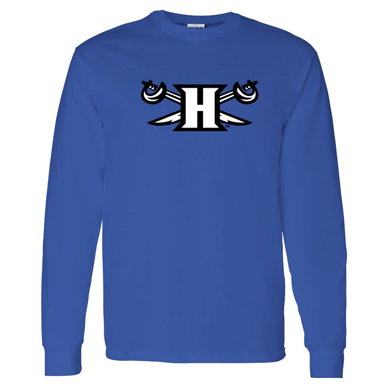 Hampton University Pirates Primary Logo Long Sleeve T-Shirt - Royal