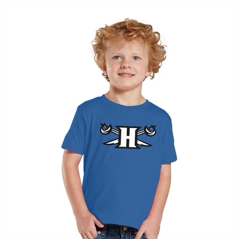 Hampton University Pirates Primary Logo Toddler Short Sleeve T Shirt - Royal