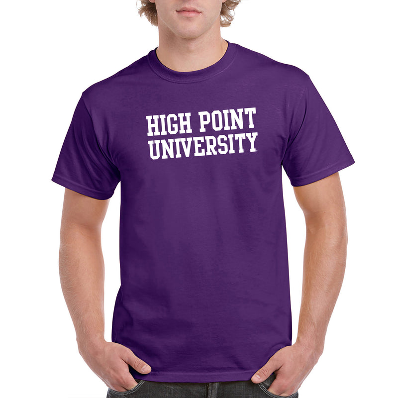 High Point University Panthers Basic Block Short Sleeve T Shirt - Purple