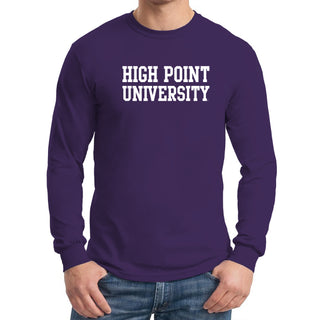 High Point University Panthers Basic Block Long Sleeve T Shirt - Purple