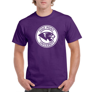 High Point University Panthers Arch Logo Short Sleeve T Shirt - Purple