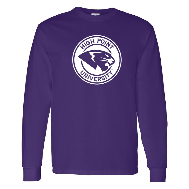 High Point University Panthers Arch Logo Long Sleeve T Shirt - Purple