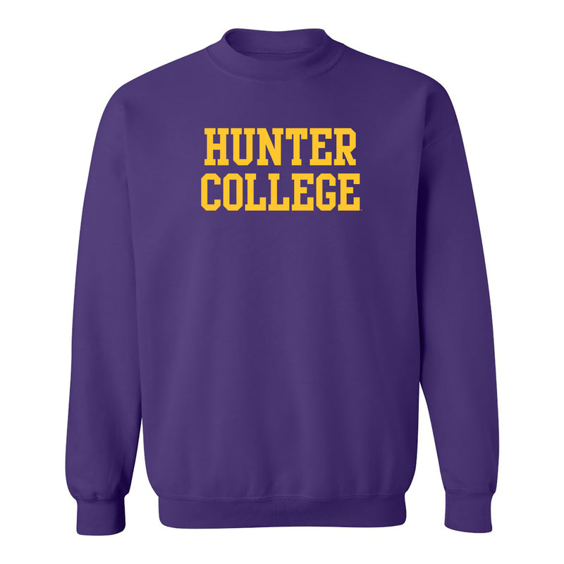 Hunter College Hawks Basic Block Crewneck Sweatshirt - Purple