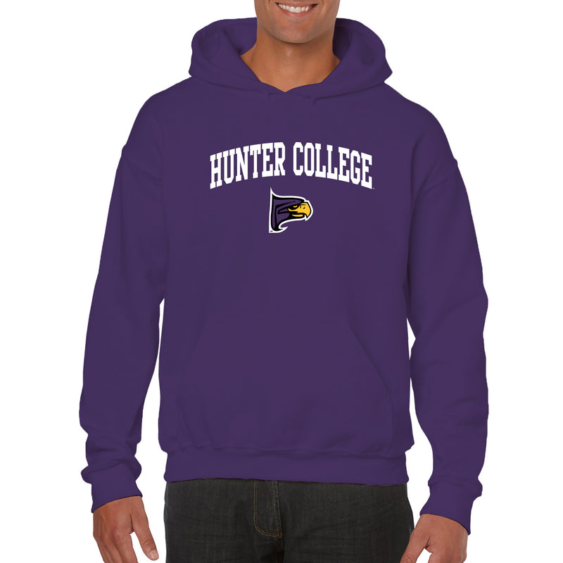 Hunter College Hawks Arch Logo Hoodie - Purple