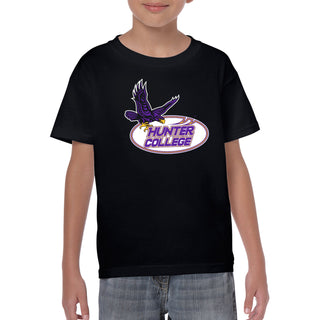 Hunter College Hawks Primary Logo Youth T Shirt - Black