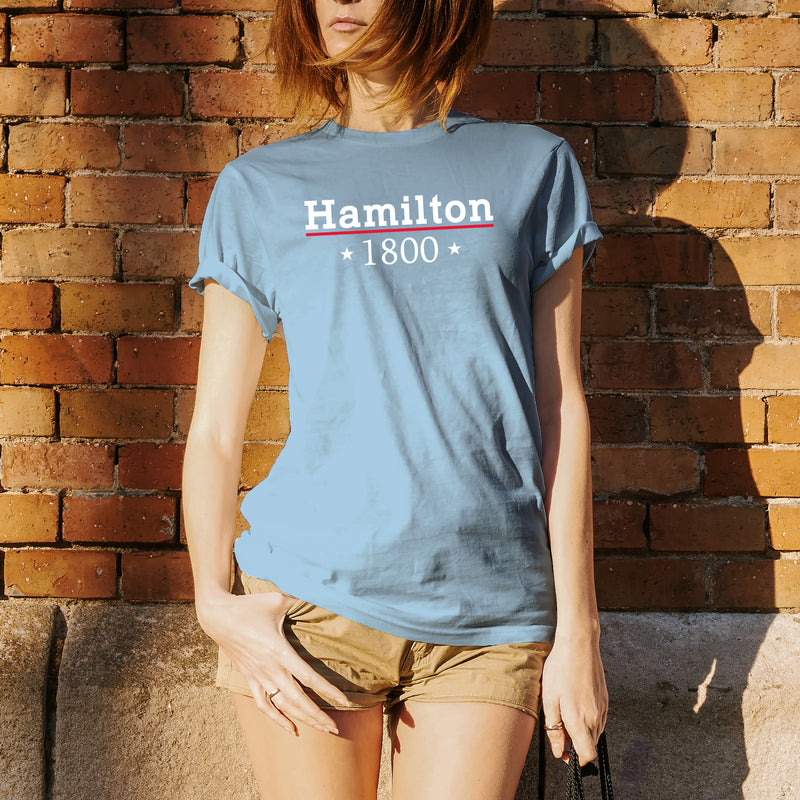 Alexander Hamilton 1800 - Musical Funny Adult History Quote Cotton T-Shirt - Sky