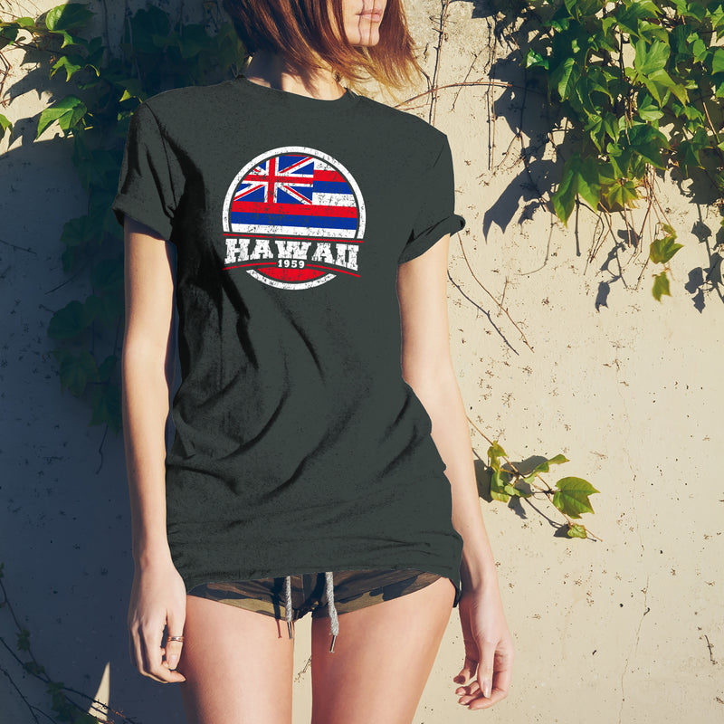 Hawaii Distressed Circle T-Shirt - Dark Heather