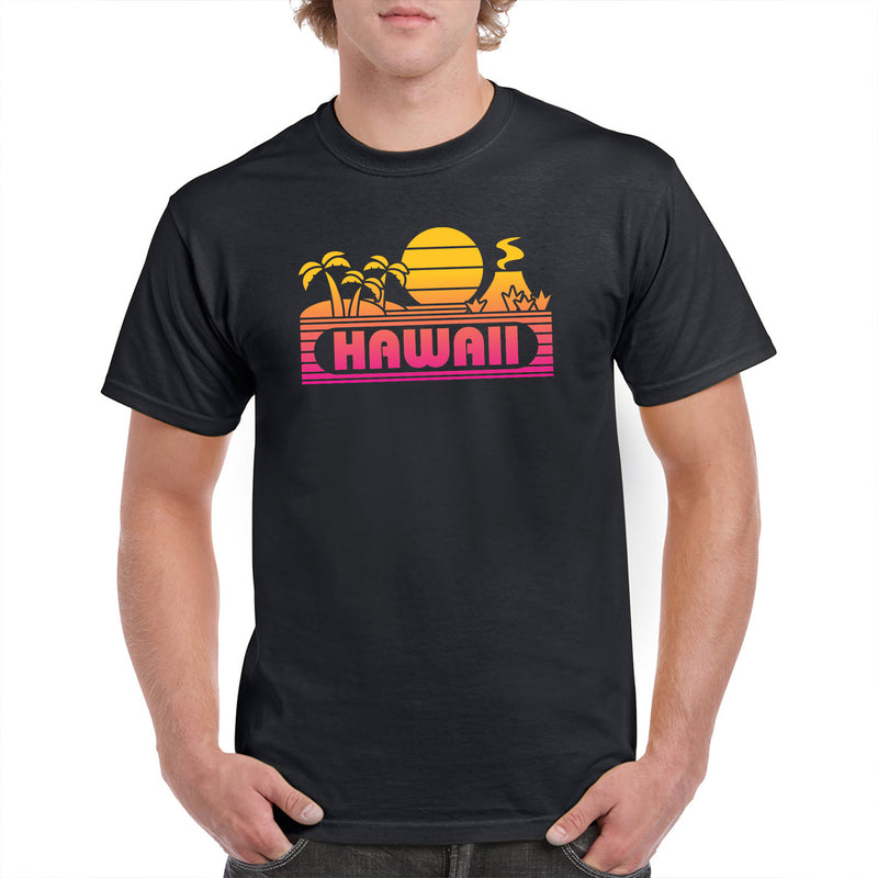Hawaii Groovy Sunset T-Shirt - Black