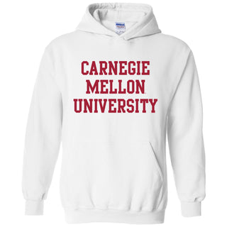 Carnegie Mellon University Tartans Basic Block Hooded Sweatshirt - White