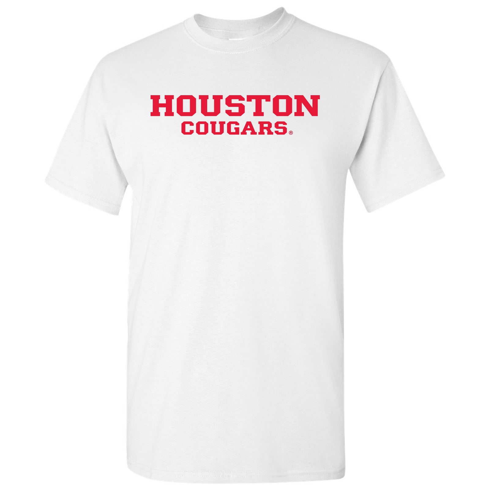 University of Houston Cougars Basic Block Short Sleeve T Shirt - White