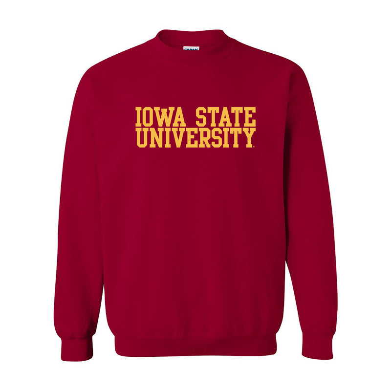 Iowa State University Cyclones Basic Block Crewneck Sweatshirt - Cardinal