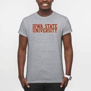 Iowa State Cyclones Basic Block T Shirt - Sport Grey