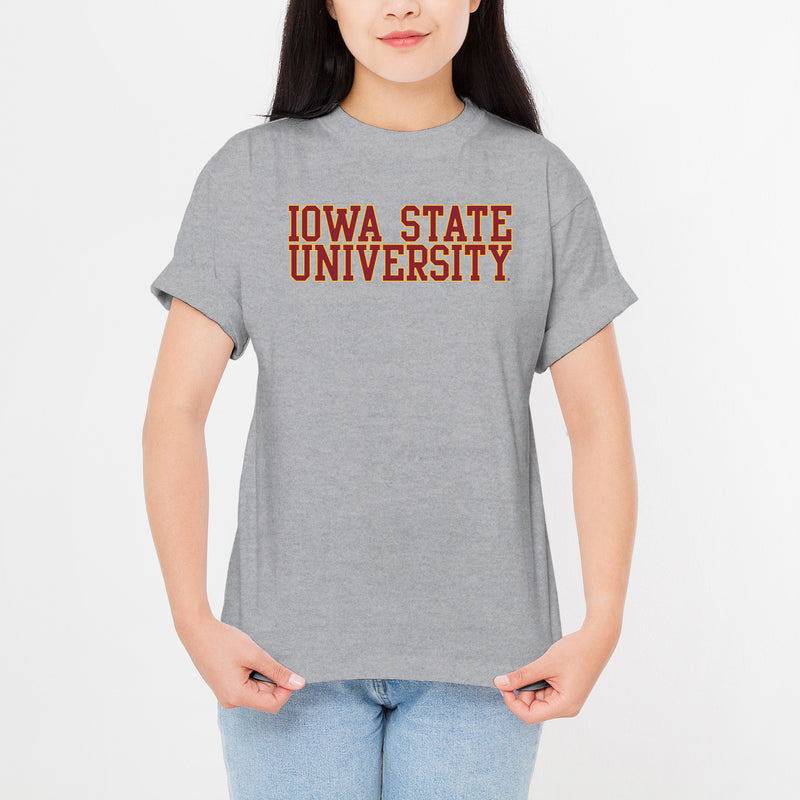 Iowa State Cyclones Basic Block T Shirt - Sport Grey