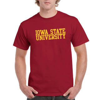 Iowa State University Cyclones Basic Block Short Sleeve T Shirt - Cardinal