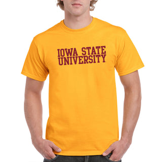 Iowa State University Cyclones Basic Block Short Sleeve T Shirt - Gold