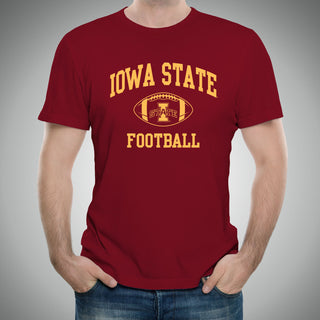 Iowa State University Cyclones Classic Football Arch Short Sleeve T Shirt - Cardinal