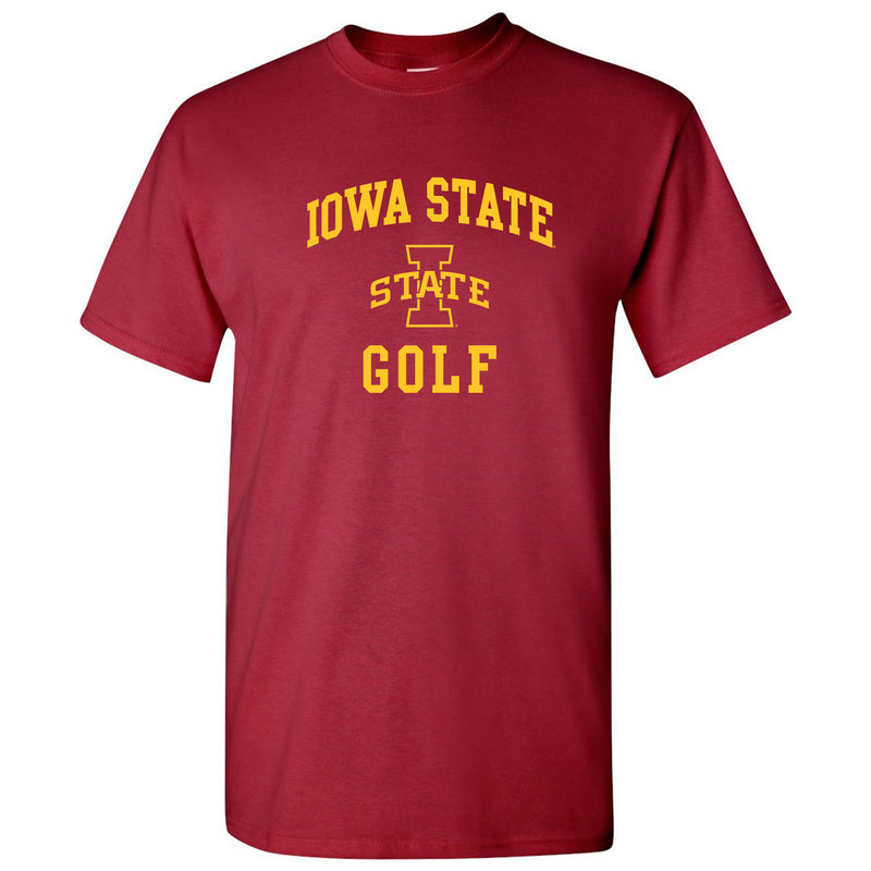 Iowa State University Cyclones Arch Logo Golf Short Sleeve T Shirt - Cardinal