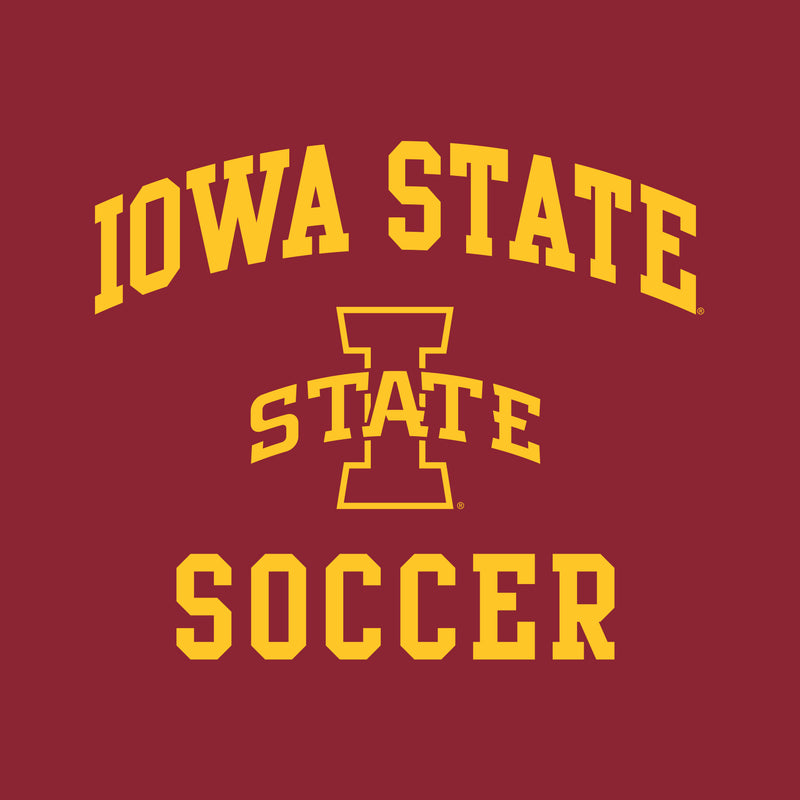 Iowa State University Cyclones Arch Logo Soccer Short Sleeve T Shirt - Cardinal