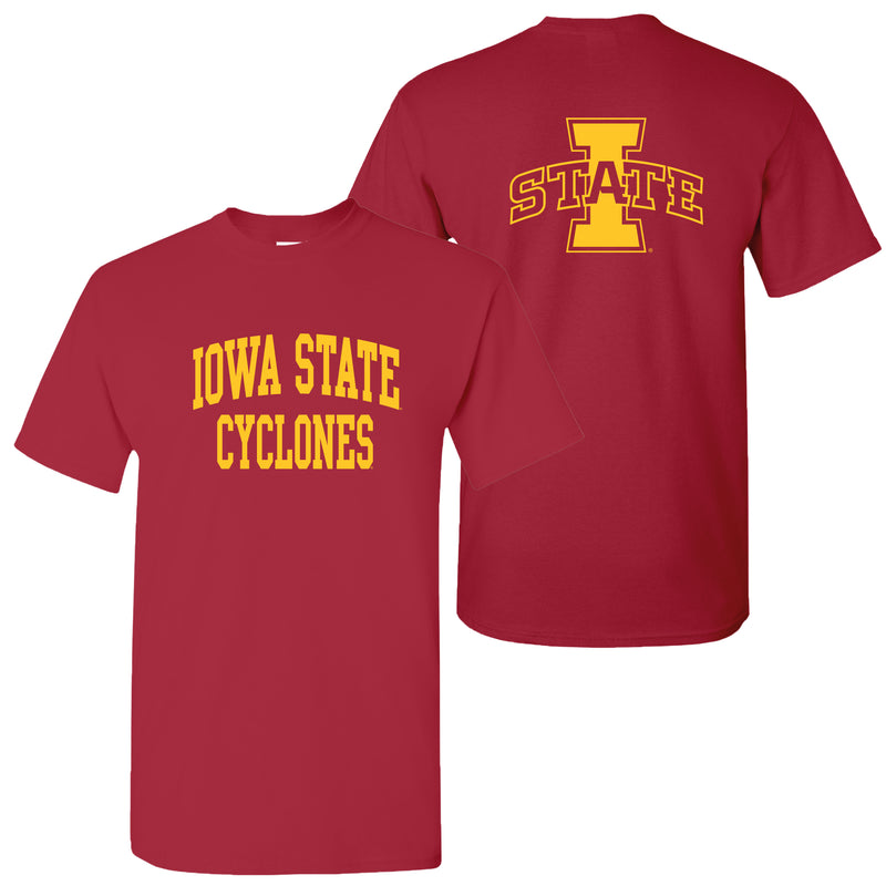 Iowa State University Cyclones  Front Back Print Short Sleeve T Shirt - Cardinal