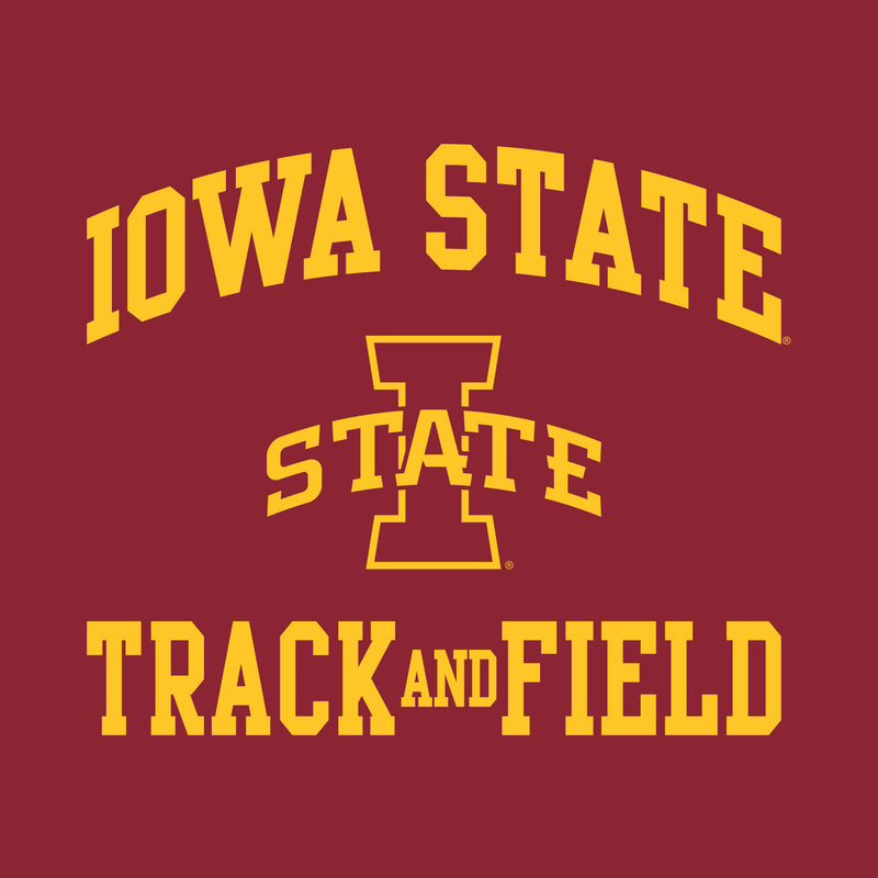 Iowa State University Cyclones Arch Logo Track & Field Short Sleeve T Shirt - Cardinal