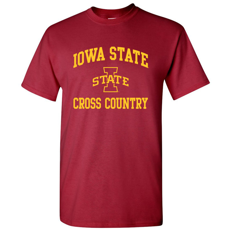Iowa State University Cyclones Arch Logo Cross Country Short Sleeve T Shirt - Cardinal