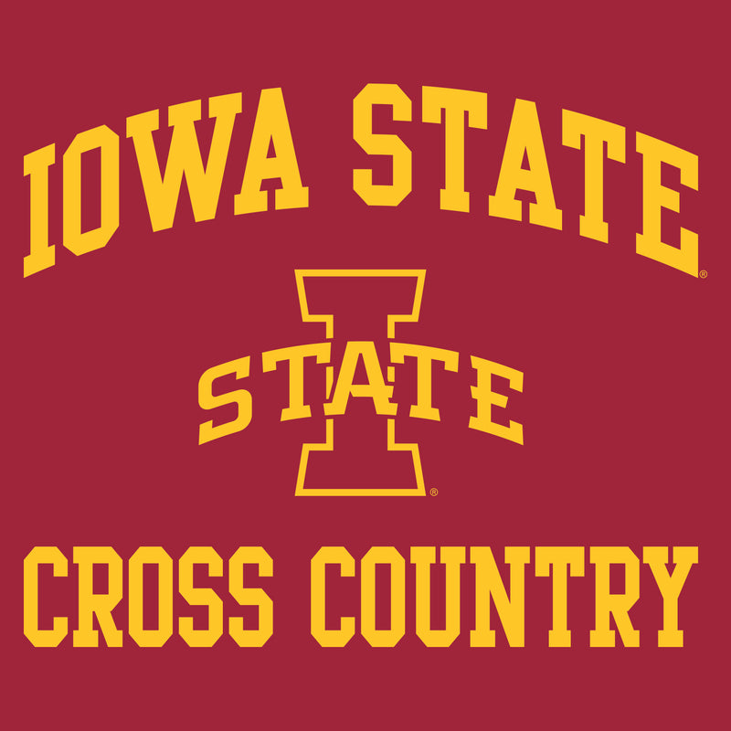 Iowa State University Cyclones Arch Logo Cross Country Short Sleeve T Shirt - Cardinal
