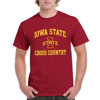 Iowa State University Cyclones Arch Logo Cross Country Short Sleeve T Shirt - Cardinal