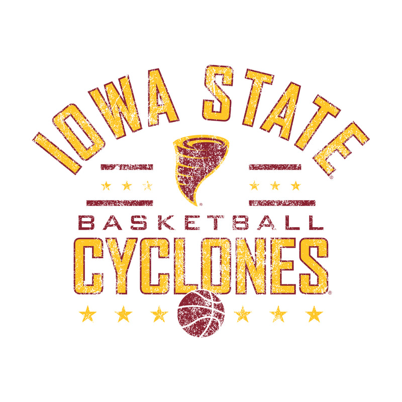 Iowa State University Cyclones Basketball Arch Stars Short Sleeve T Shirt - White