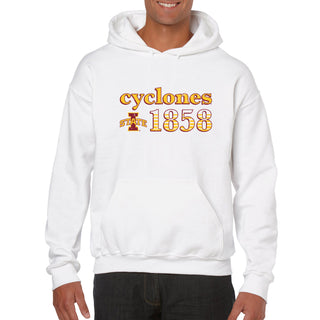 Iowa State University Cyclones Throwback Year Stripe Hoodie - White