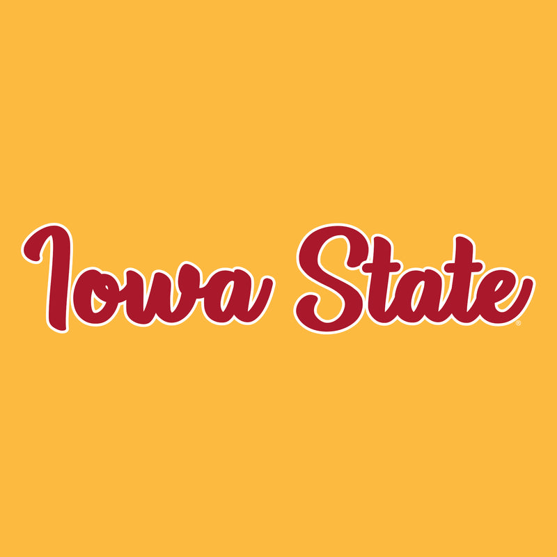 Iowa State University Cyclones Basic Script Basic Cotton Long Sleeve T Shirt - Gold