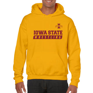 Iowa State University Cyclones Wrestling Slant Heavy Blend Hoodie - Gold