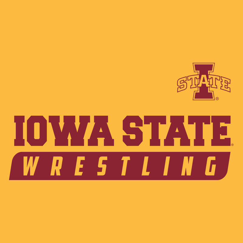 Iowa State University Cyclones Wrestling Slant Heavy Blend Hoodie - Gold